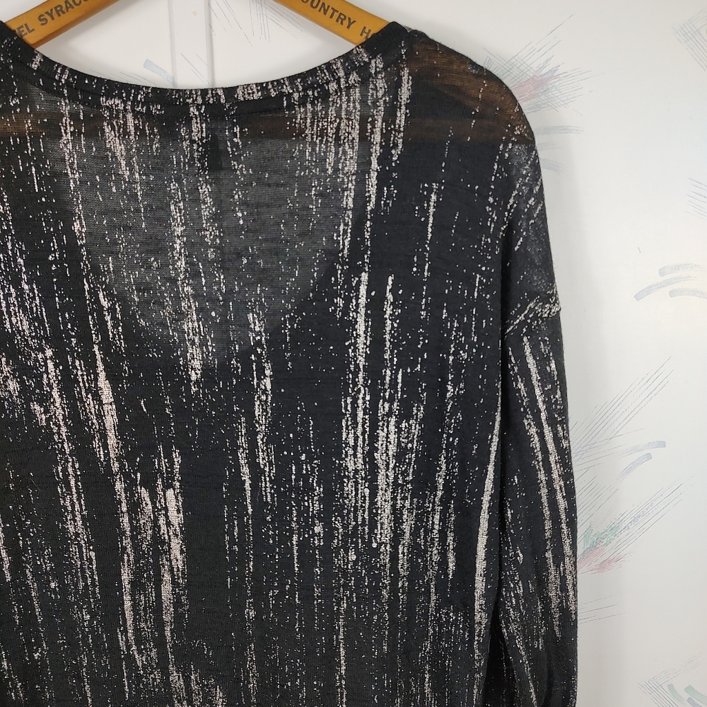 Rock & Republic Black Metallic Long Sleeve Top - Picture 7 of 8